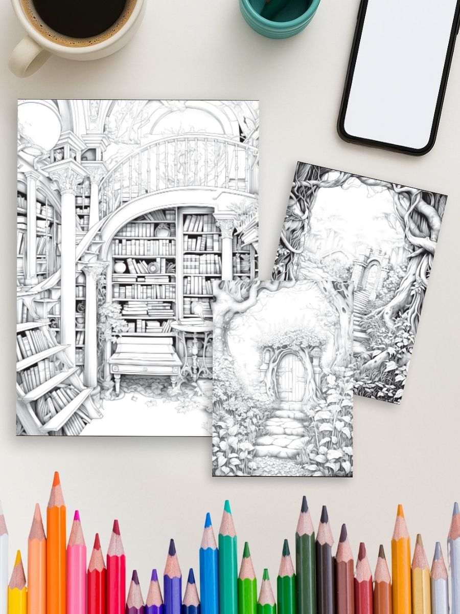Gateways to Enchantment – 200 Fairy Portal Coloring Pages - Image 3